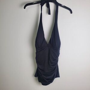 La Blanca Black Halter Swim Top Size 10
